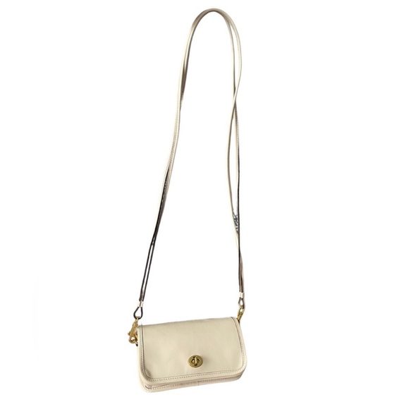 COACH 1970’s Vintage Dinky Pouch Sling Back Off White/Ivory Crossbody Bag Rare - Picture 8 of 16